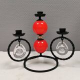 Wrought iron candle holder for 4 candles. by Erik Höglund in the 1960s