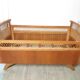 Children's bed gilded wood and rattan 60s