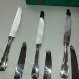 12 Silver Metal Ercuis Table Knives Box