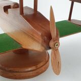 Vintage teak airplane on a stand - 1960s
