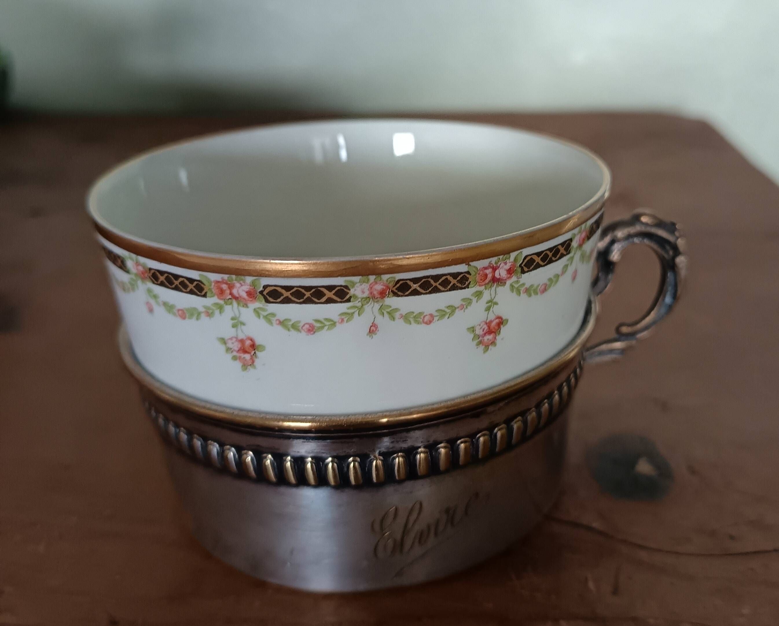 lunch service 4 pieces old Limoges and silverware