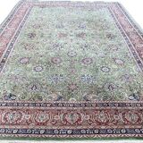 Large emerald Tabriz Persian rug 520x350 cm