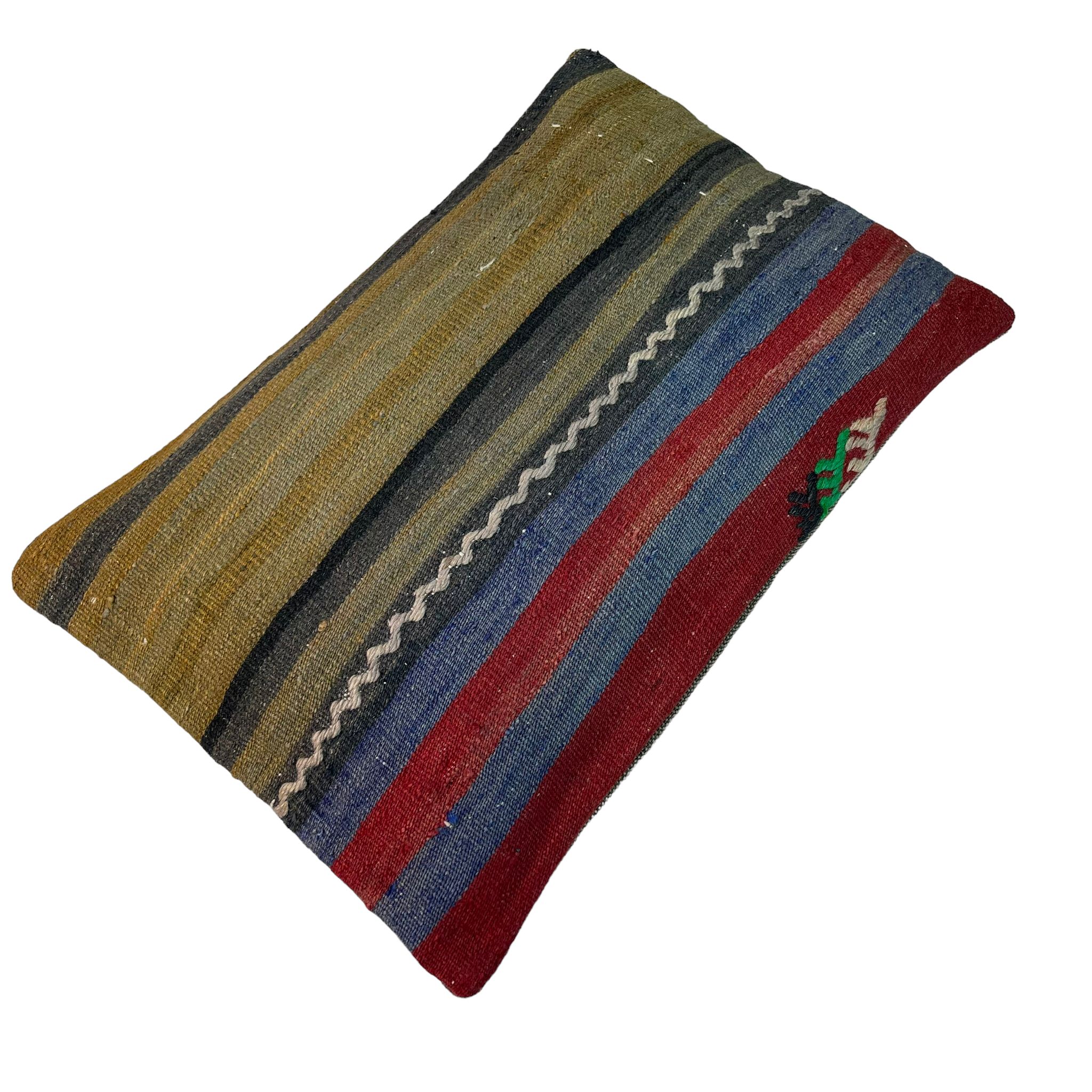 Vintage turkish handmade kilim cushion cover , 30 x 50 cm