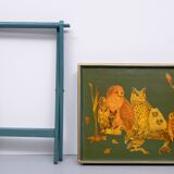 Turquoise Owl cross legs Serving table 1950s