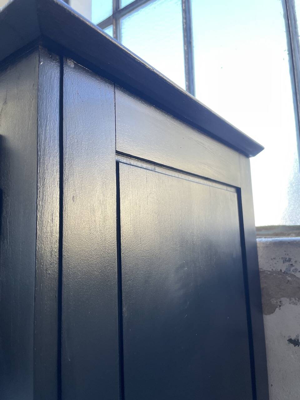 60s brutalist black sideboard