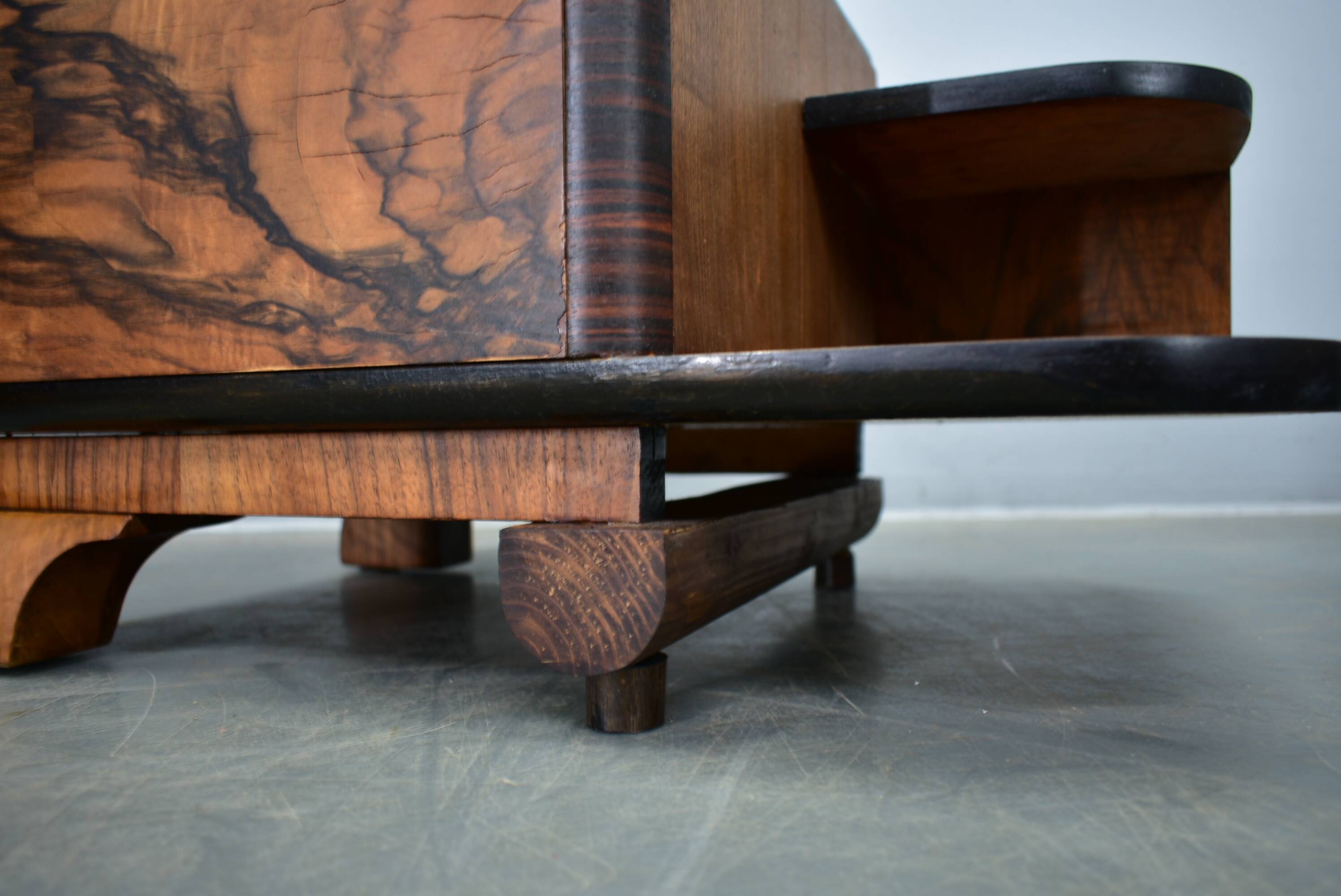 1935s pair of art deco bedside tables, Czechoslovakia