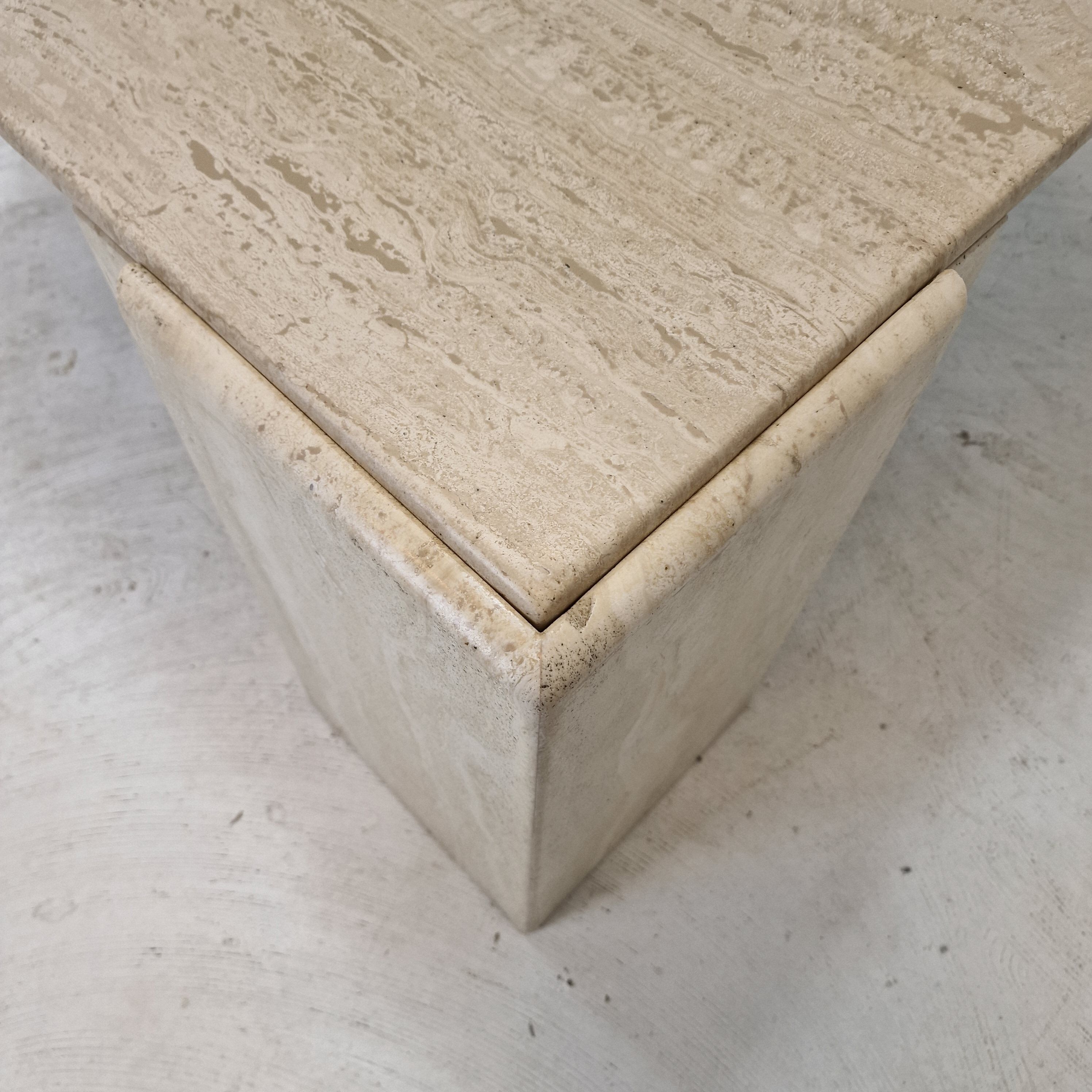 Italian travertine coffee table, 1980's