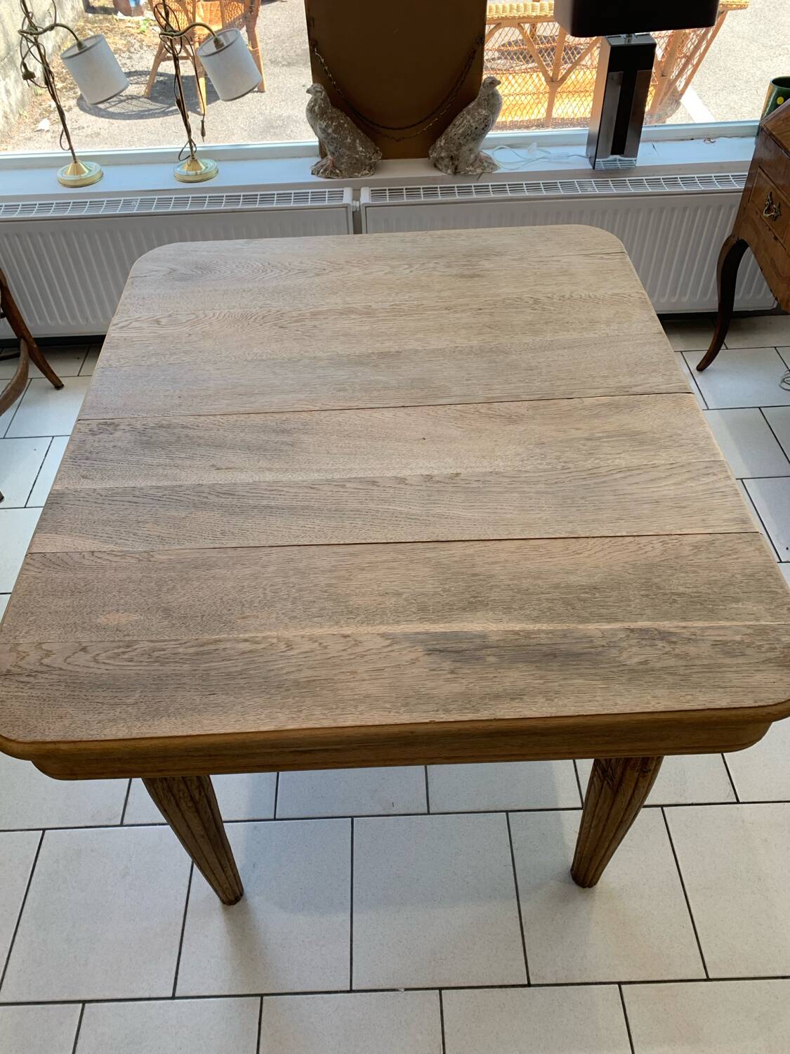 Art Deco Raw Solid Oak Table
