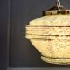 Vintage Globe art deco hanging in pale green Clichy glass.