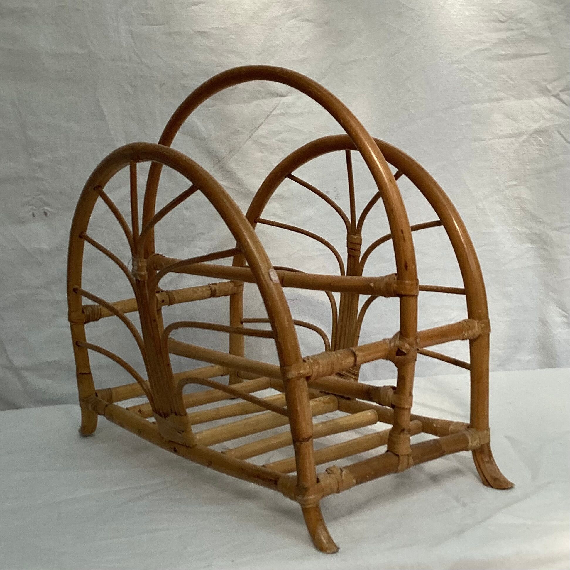 Rattan magazine holder