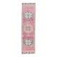 Vintage Pink Geometric Turkish Hand-Knotted Runner 92x342