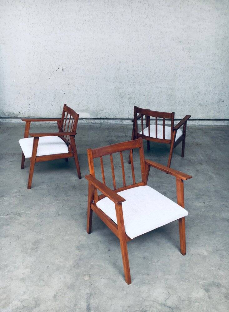 Mid-Century Modern Dutch Armchair Set, Netherlands, 1950s, Set of 3