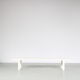 1970s White metal slat bench from the Netherlands
