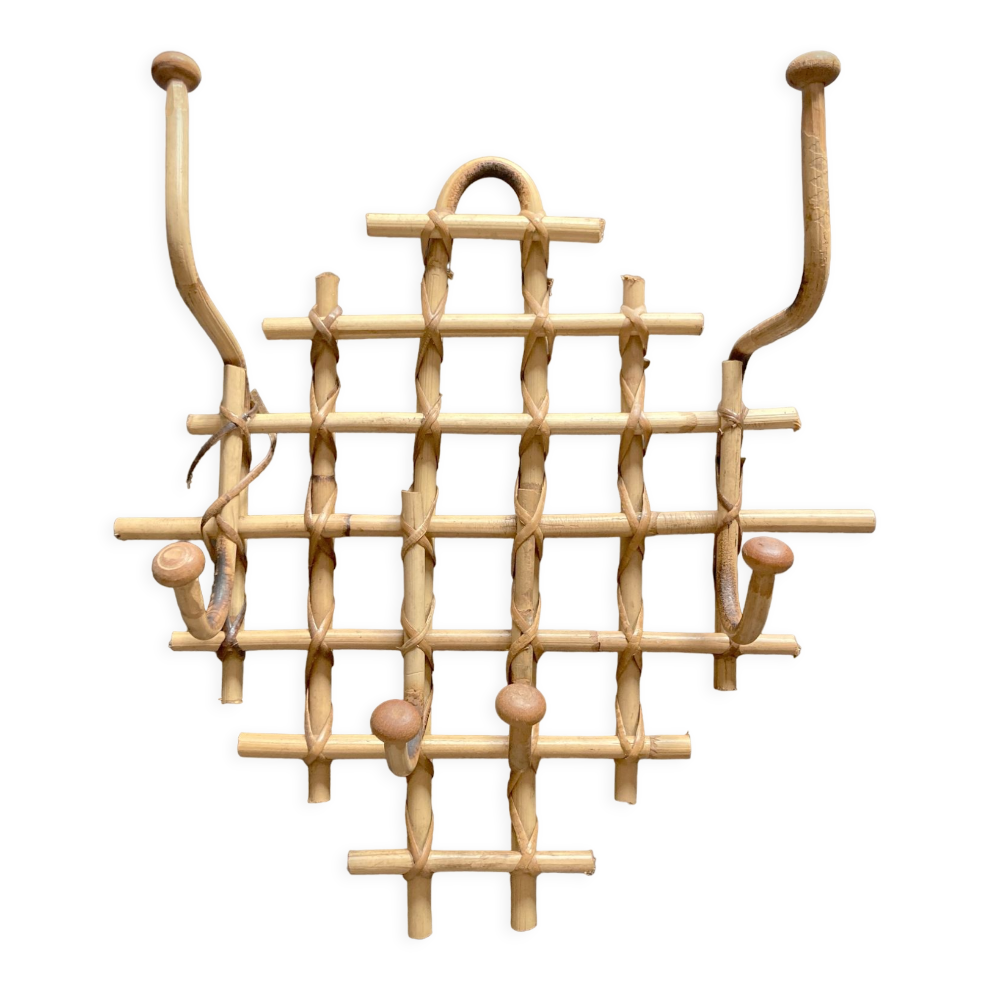 Bamboo wall coat rack