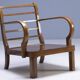 Paire de fauteuils Thonet, structure en bois courbé, années 1940.