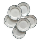 6 mismatched Saint Amand ironstone flat plates