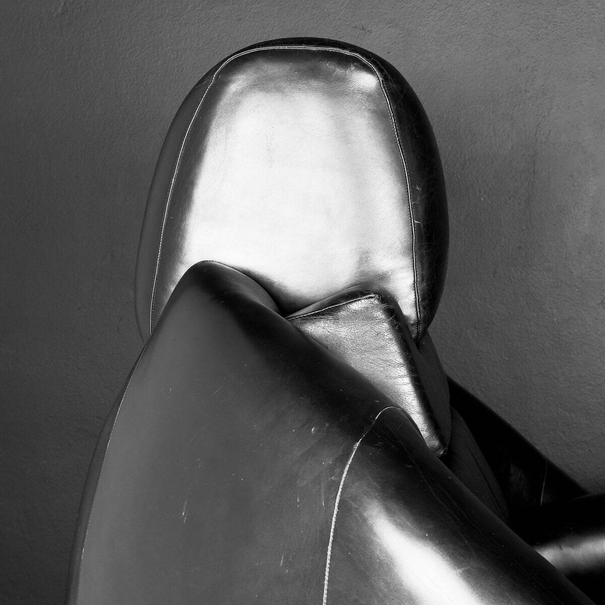 Brutalist black armchair by Boris Krstulović, Yugoslavia, Croatia, 1970s.