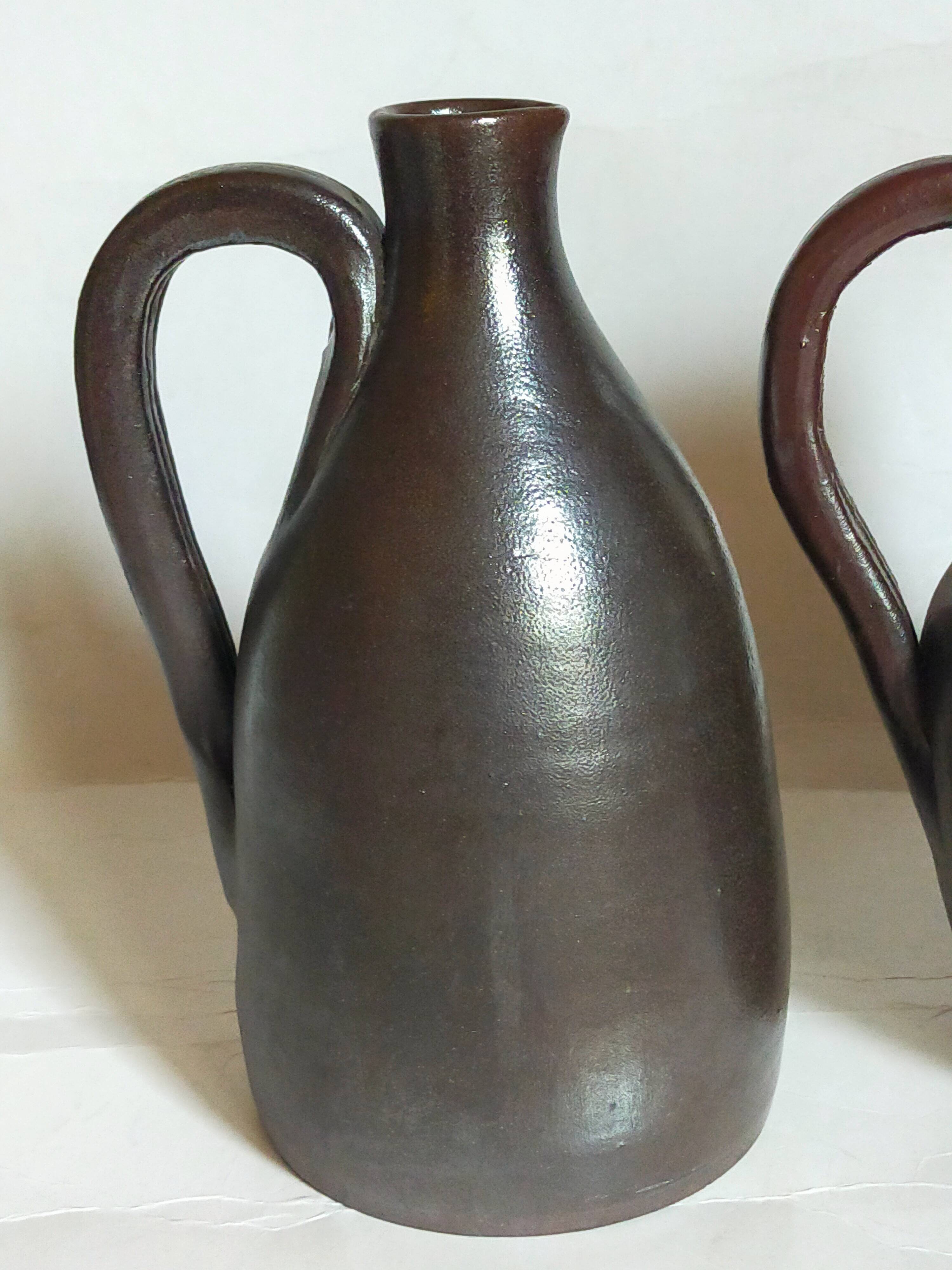 Duo of pottery by Jean Dubost in vintage Noron stoneware