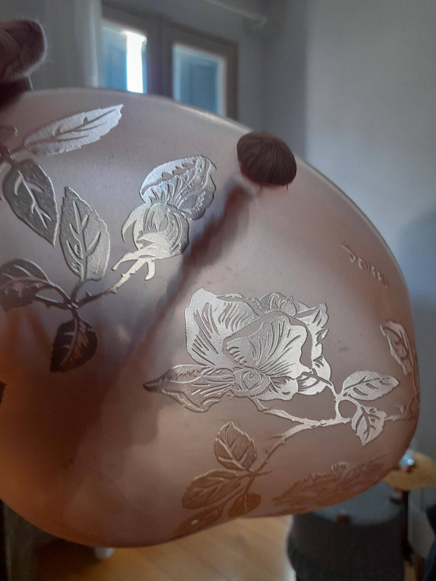 Glass paste lustre signed Deveau