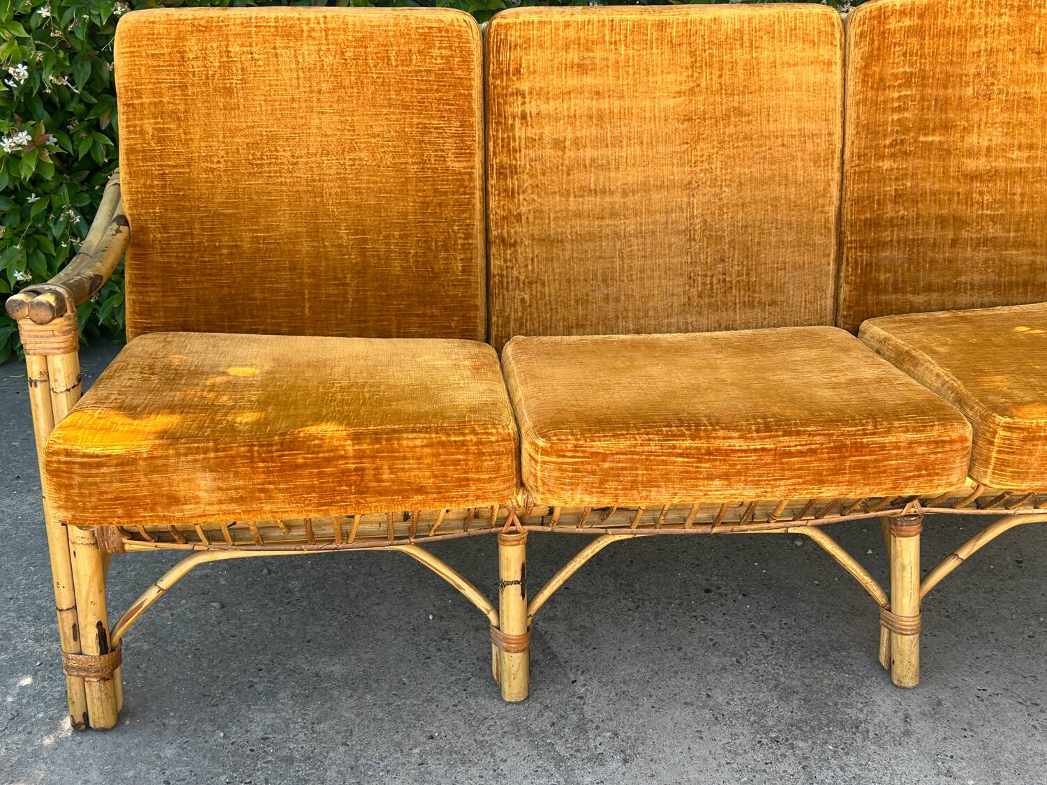 Bamboo sofa Dal Vera Italian design sofa 1970