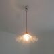 Old corrugated Clichy glass suspension - white speckled - 40s