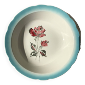 Digoin deep dish Richelieu scalloped lagoon blue edge