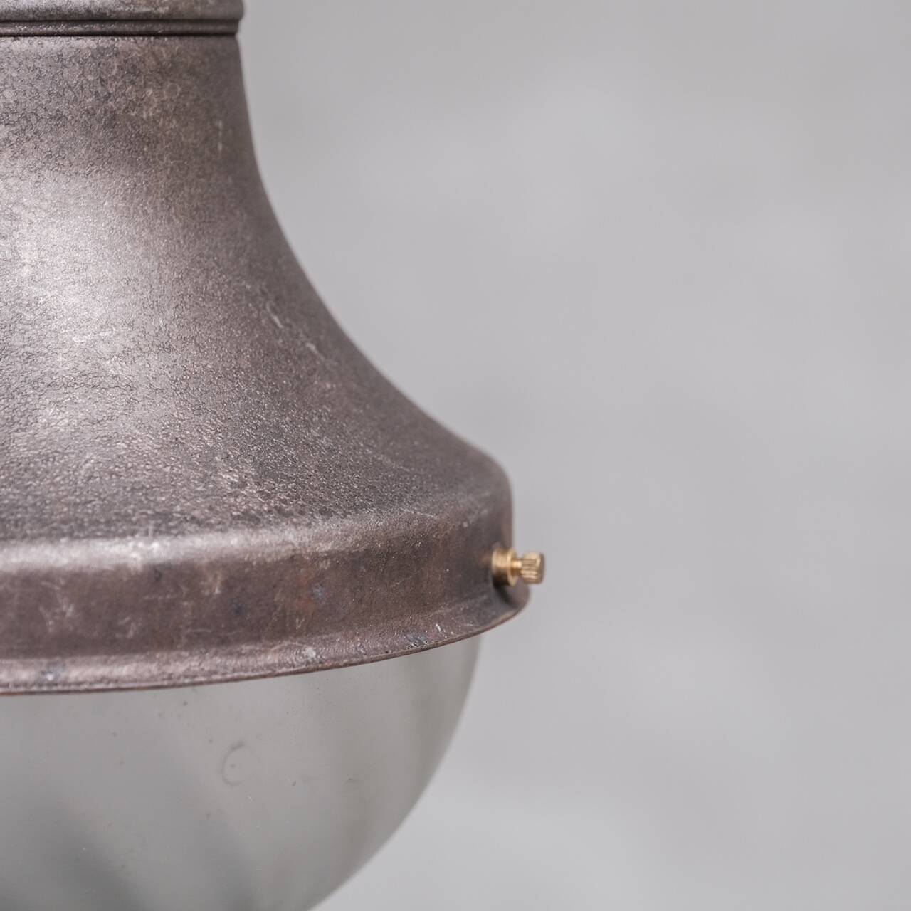 Set of Three Etched Glass Antique Pendant Lights
