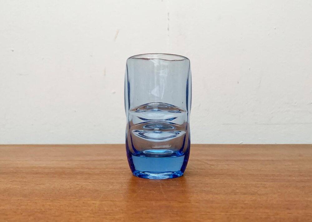 Blue glass vase model 20064 in Mid-Century style by Vladislav Urban for Hermanova Hut, 1960s.