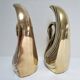 Pair of bookends vintage brass swans