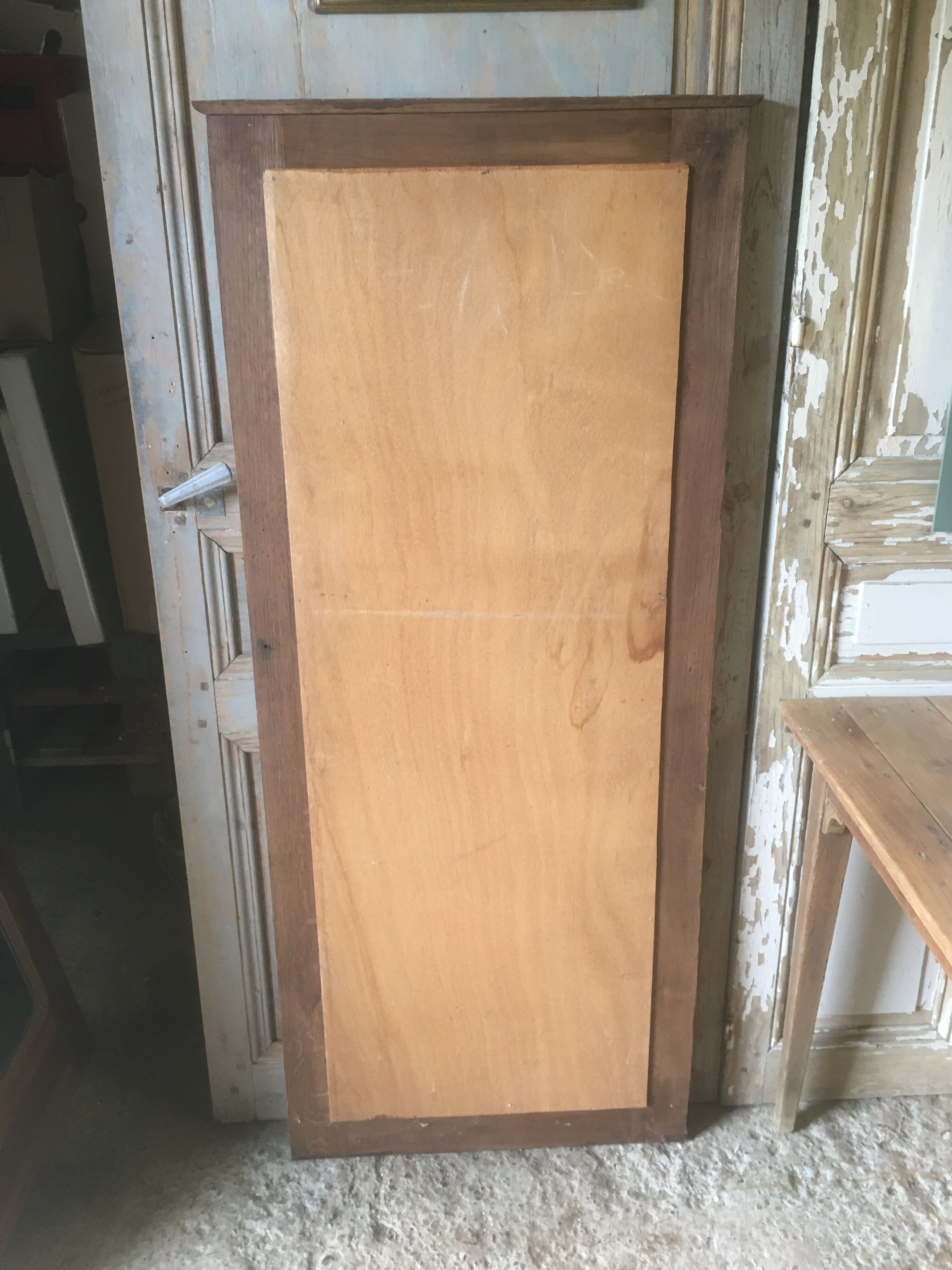 Beveled oak mirror