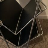 Vintage magazine rack with side table