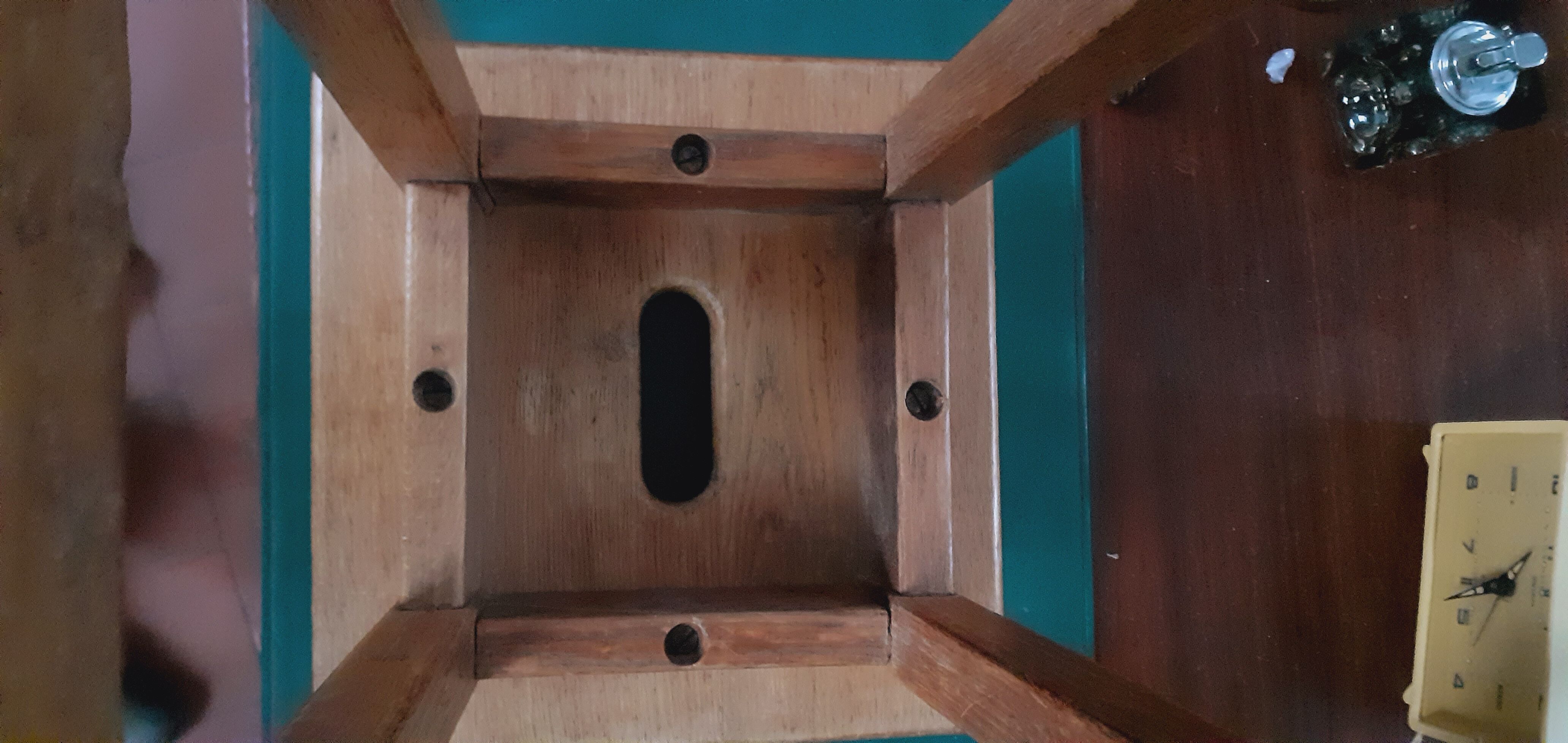 Tabouret d'atelier vintage en chêne massif année 40