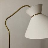 1950 floor lamp rises downwards in diabolo brass