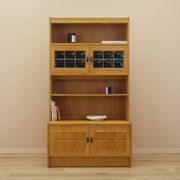 Henning Kjærnulf Oak Bookcase with Glass Doors, Danish 1960s