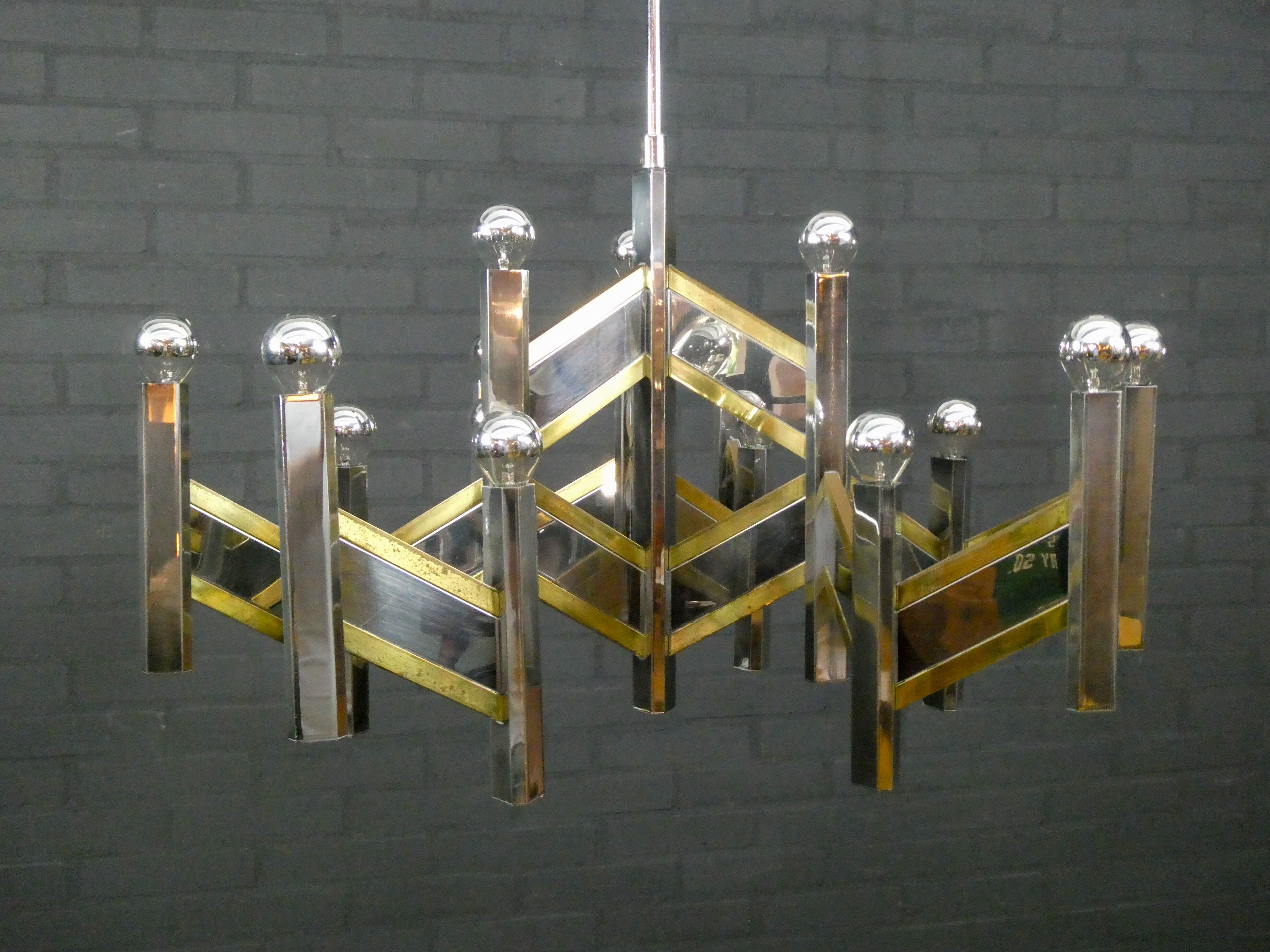 Lustre de chez Sciolari, italie années 1970