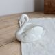Vintage white porcelain swan cache-pot
