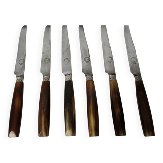 Set of 6 silver ferrule dessert knives