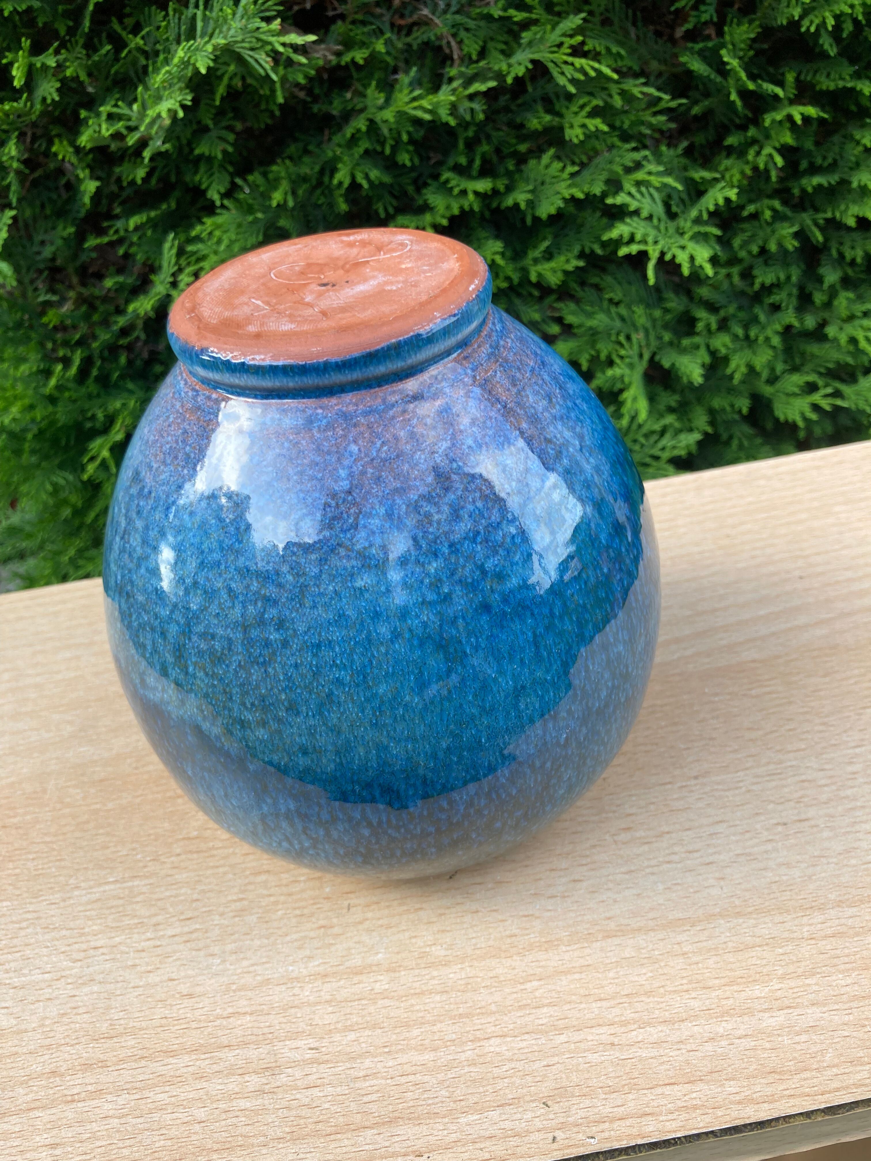 Enamelled ceramic vase