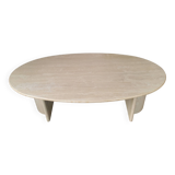 Oval coffee table in travertine, marble from the 70s/80s