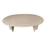 Table basse ovale en travertin, marbre des années 70 /80