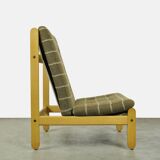 🟡 Vintage oak lounge chair with wool upholstery / Denmark 1960s