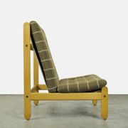 🟡 Vintage oak lounge chair with wool upholstery / Denmark 1960s