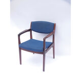 Fauteuil chaise d’appoint ou de bureau scandinave vintage bleu