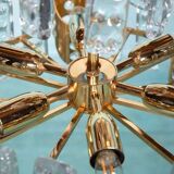 Midcentury gold crystal suspension by Orrefors, Fagerlund