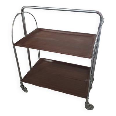 Desserte table chariot pliante sur roues des années 70 fabriquée par Bremshey Gerlinol en allemagne.