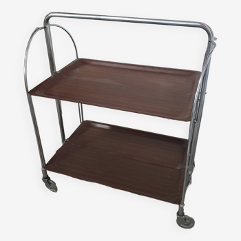 Folding table trolley on wheels from the 70s made by Bremshey Gerlinol in Germany.