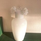 Opaline vase scalloped neck