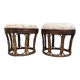 Paire de tabourets en rotin