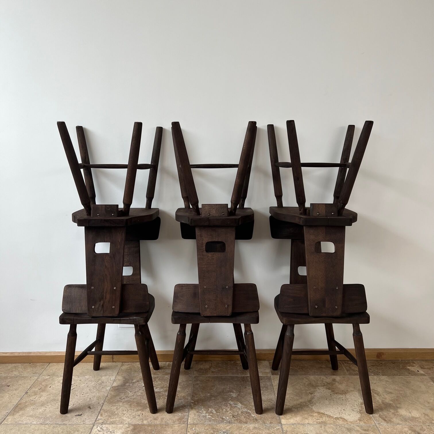 Set of six mid-century dining chairs