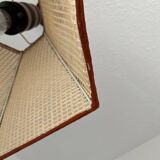 Suspension vintage en bois et cannage